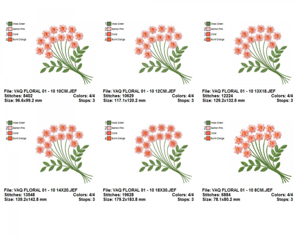 Creative flower Machine Embroidery Designs-6 Sizes-instant download