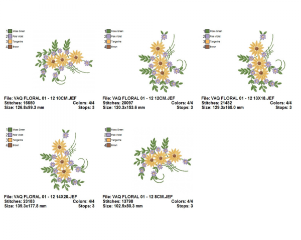 Creative flower Machine Embroidery Designs-5 Sizes-instant download