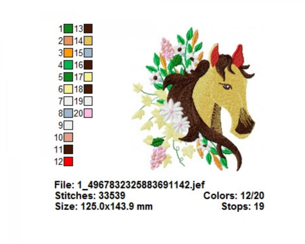 Horse Machine Embroidery Designs-1 Size-instant download