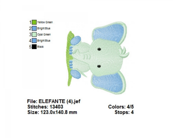 Baby Elephant Machine Embroidery Designs-1 Size-instant download