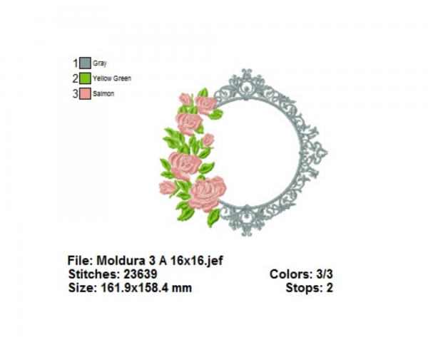 Floral Frame Machine Embroidery Designs-1 Size-instant download