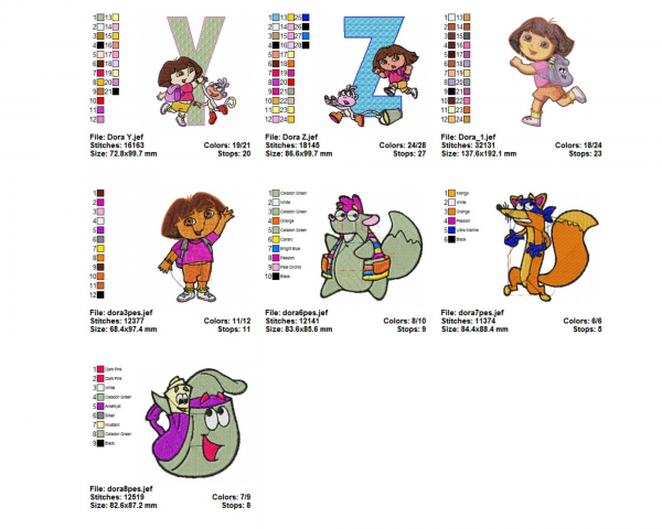 Dora Alphabet Machine Embroidery Designs-1 Size-instant download