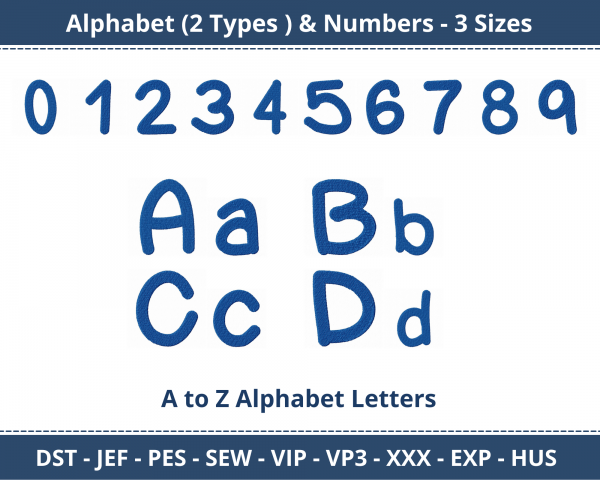 Chunkyness Alphabet & Numbers Machine Embroidery Designs
