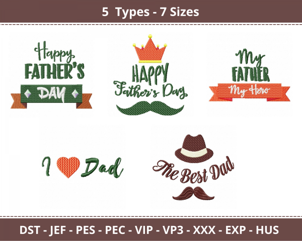 Happy Father’s Day Quotes Machine Embroidery Designs