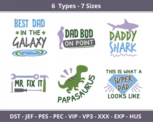 Awesome Dad Quotes Machine Embroidery Designs