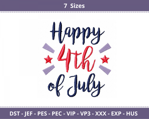 Happy 4th of July Quotes Machine Embroidery Designs