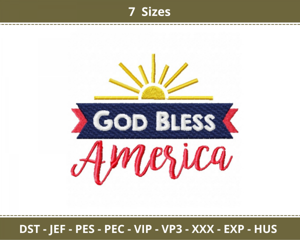 God Bless America Quotes Machine Embroidery Designs