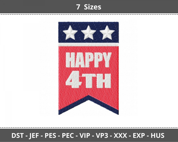 Happy 4th Quotes Machine Embroidery Designs