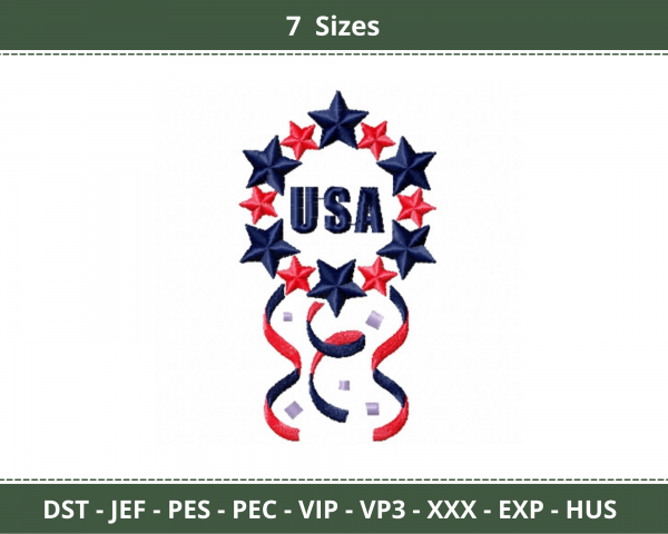USA Machine Embroidery Designs-7 Sizes-instant download