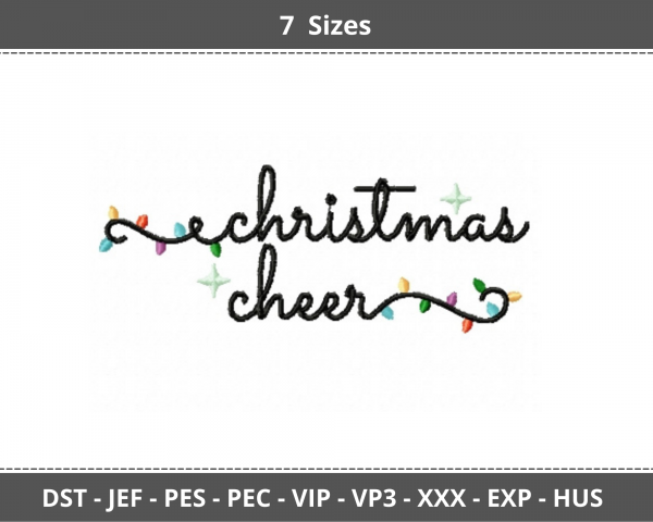 Christmas Cheer Machine Embroidery Designs-7 Sizes-instant download