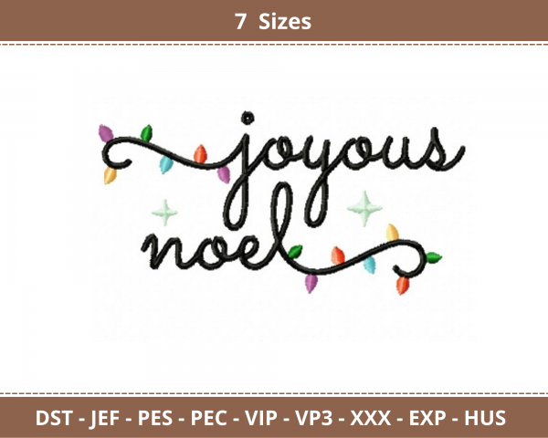 Joyous Noel Machine Embroidery Designs-7 Sizes-instant download