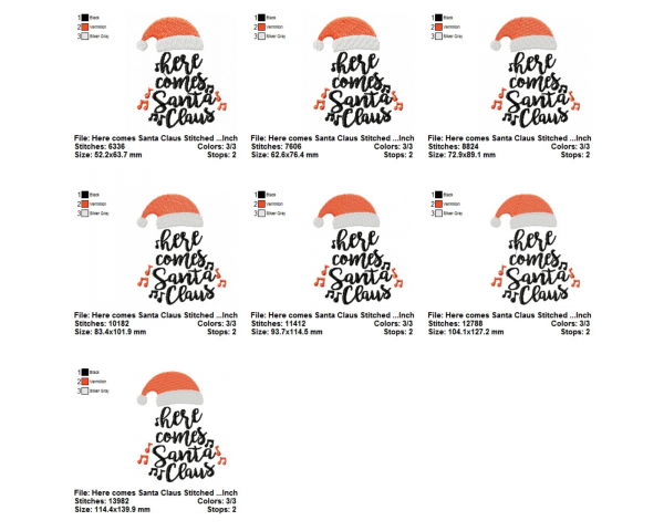 Here Comes Santa Clause Machine Embroidery Designs-7 Sizes-instant download