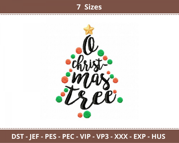 O Christmas Tree Machine Embroidery Designs-7 Sizes-instant download