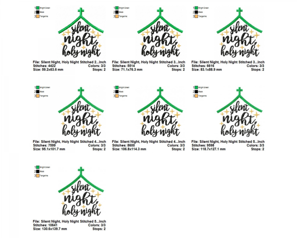 Silent Night Holy Night Machine Embroidery Designs-7 Sizes-instant download