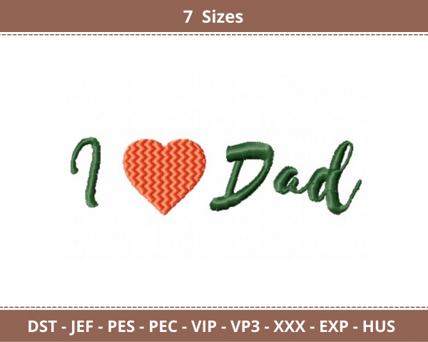 I Love Dad Quotes Machine Embroidery Designs