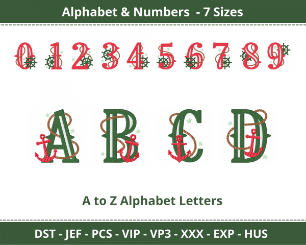 Alphabet & Numbers Machine Embroidery Designs