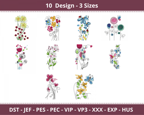 Creative Flower Machine Embroidery Designs
