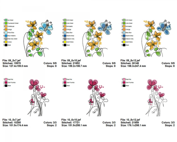 Creative Flower Machine Embroidery Designs-3 Sizes-10 Types-instant download
