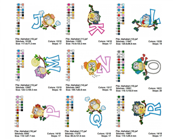 Monkey Alphabet Machine Embroidery Designs-1 Size-instant download