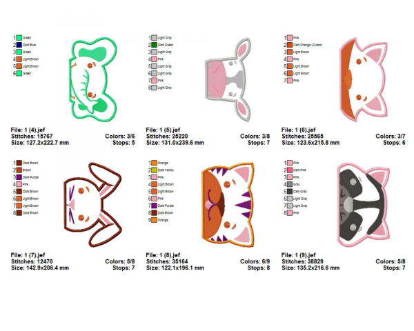 Baby Animals Machine Embroidery Designs-1 Size-15 Types-instant download