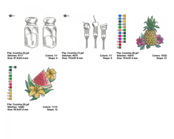 Fruits Machine Embroidery Designs-1 Size-13 Types-instant download