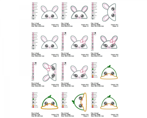 Baby Animal Machine Embroidery Designs-4 Sizes-8 Types-instant download