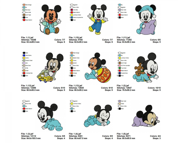Disney Cartoon Machine Embroidery Designs-1 Size-13 Types-instant download