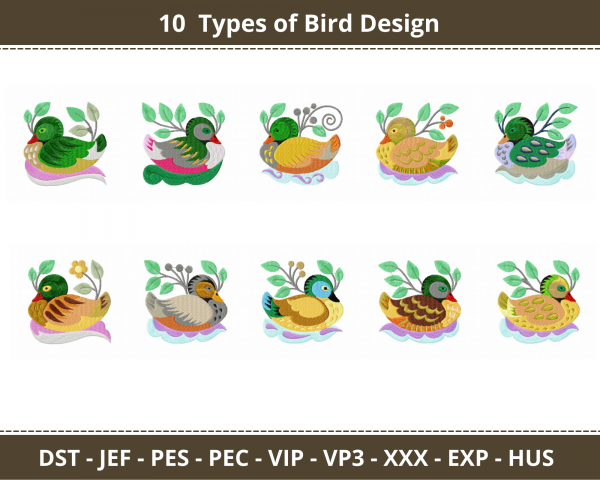 Bird Machine Embroidery Designs-1 Size-10 Types-instant download