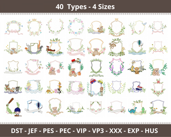 Creative Frame Machine Embroidery Designs-4 Sizes-40 Types-instant download