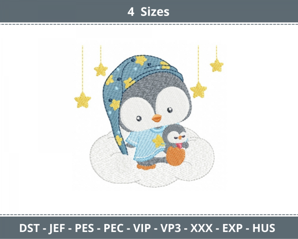 Penguin Cute Cartoon Machine Embroidery Designs