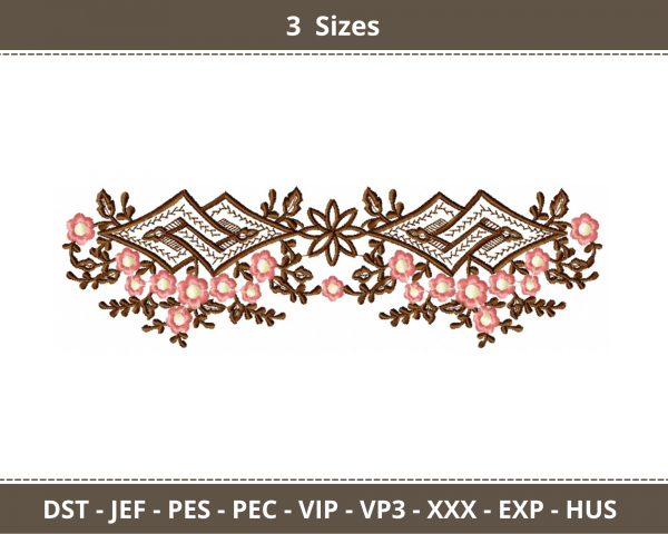 Creative Border Machine Embroidery Designs-3 Sizes-instant download