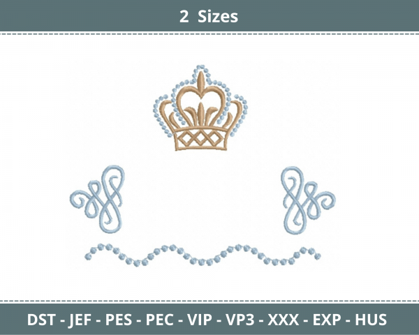 Crown Machine Embroidery Designs-2 Sizes-instant download