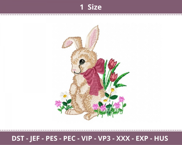 Rabbit Machine Embroidery Designs-1 Size-instant download