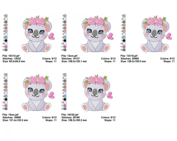 Baby Animal Machine Embroidery Designs-5 Sizes-instant download