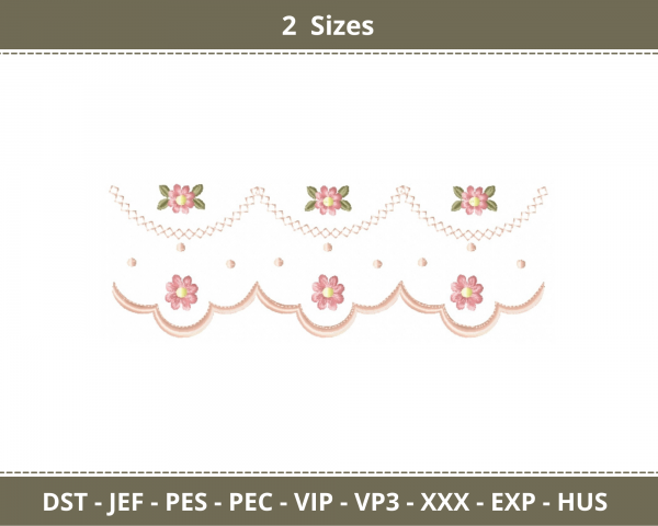 Border Machine Embroidery Designs-2 Sizes-instant download