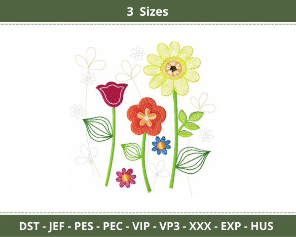 Creative Flowers Machine Embroidery Designs-3 Sizes-instant download
