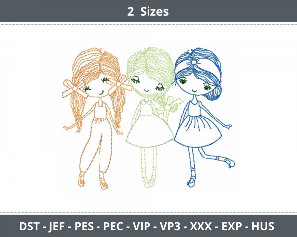 Baby Girl Machine Embroidery Designs-2 Sizes-instant download