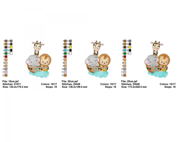 Safari Animal Machine Embroidery Designs-3 Sizes-instant download