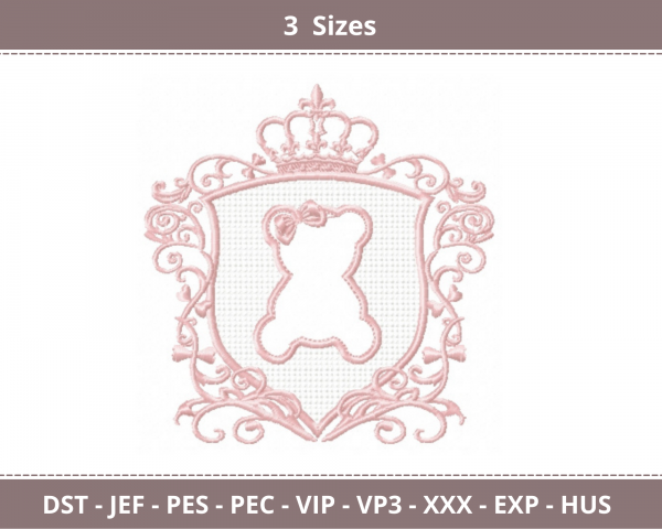 Teddy Bear Machine Embroidery Designs-3 Sizes-instant download