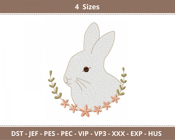 Rabbit Machine Embroidery Designs-4 Sizes-instant download