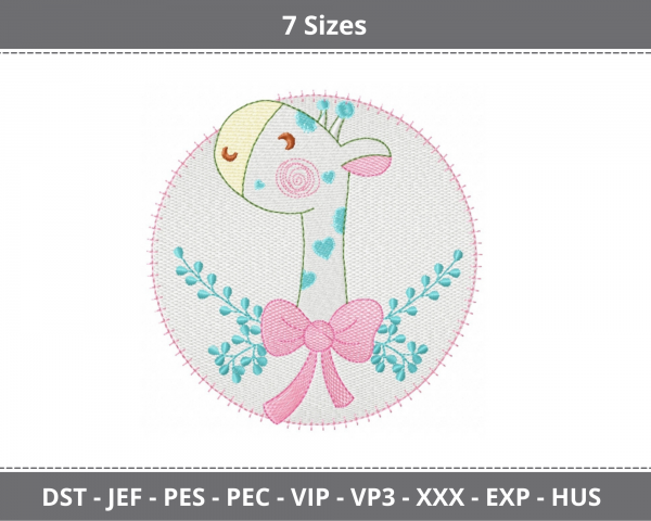 Giraffe Machine Embroidery Designs-7 Sizes-instant download
