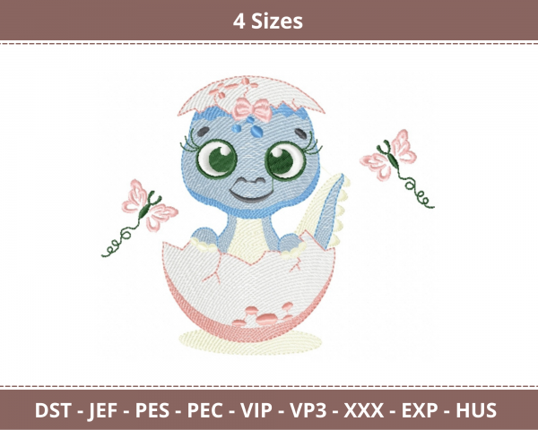 New Born Dinosaur Machine Embroidery Designs-4 Sizes-instant download