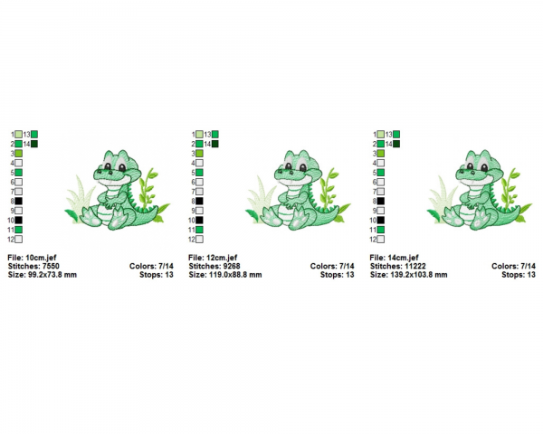 Baby Dinosaur Machine Embroidery Designs-3 Sizes-instant download