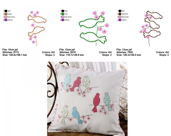 Creative Birds Machine Embroidery Designs-1 Size-3 Types-instant download