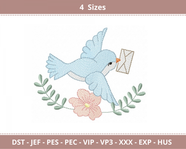 Little Bird Machine Embroidery Designs-4 Sizes-instant download