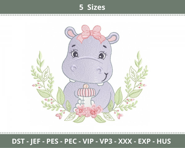 Hippo Machine Embroidery Designs