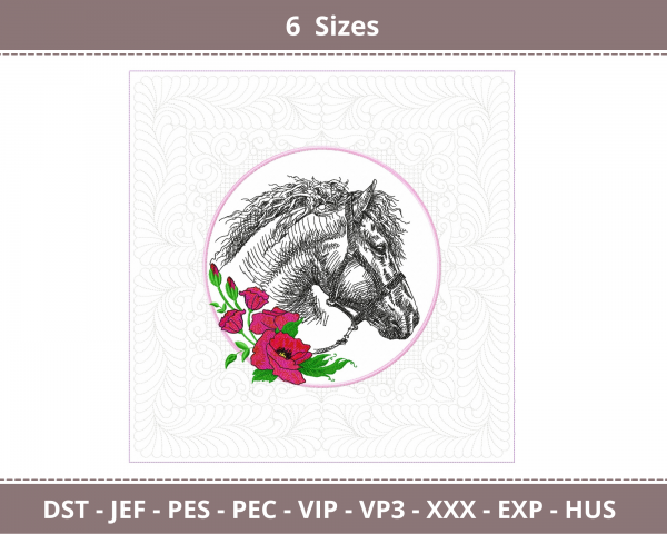 Horse Machine Embroidery Designs-6 Sizes-instant download