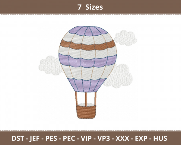 Air Balloon Machine Embroidery Designs-7 Sizes-instant download