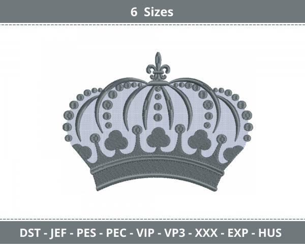 Crown Machine Embroidery Designs-6 Sizes-instant download