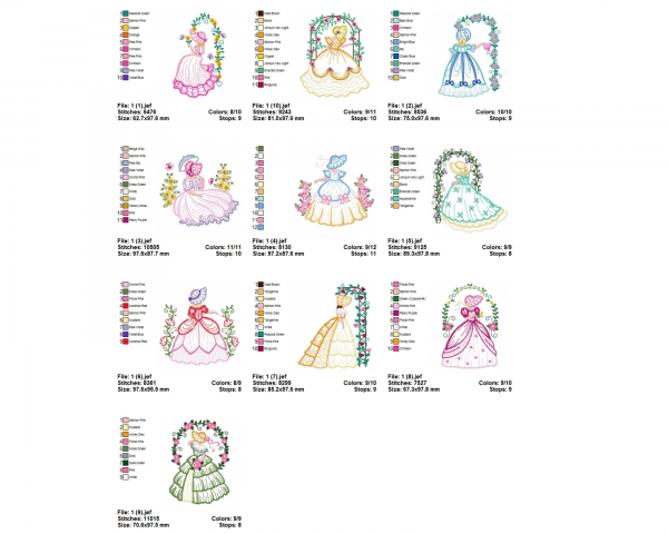 Little Princess Machine Embroidery Designs-3 Sizes-10 Types-instant download